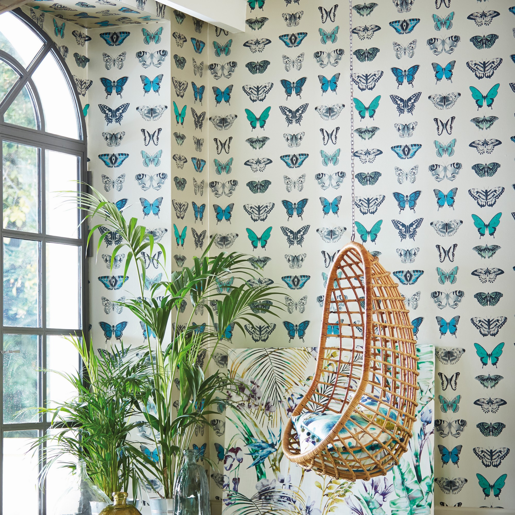 Papilio Wallpaper 111078 By Harlequin In Lagoon Indigo Blue